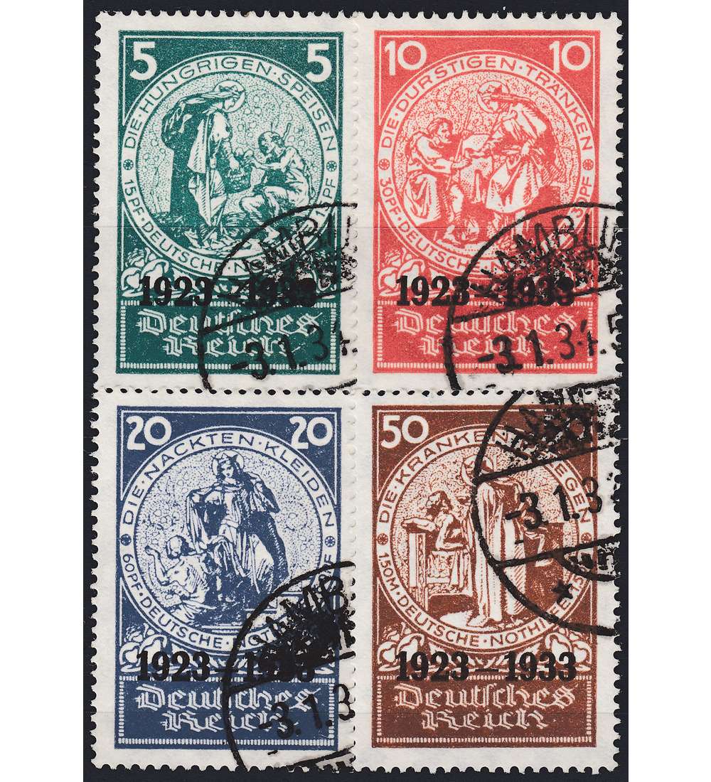 Deutsches Reich Nr.508-11 gestempelt, geprft und signiert Nothilfe 1933