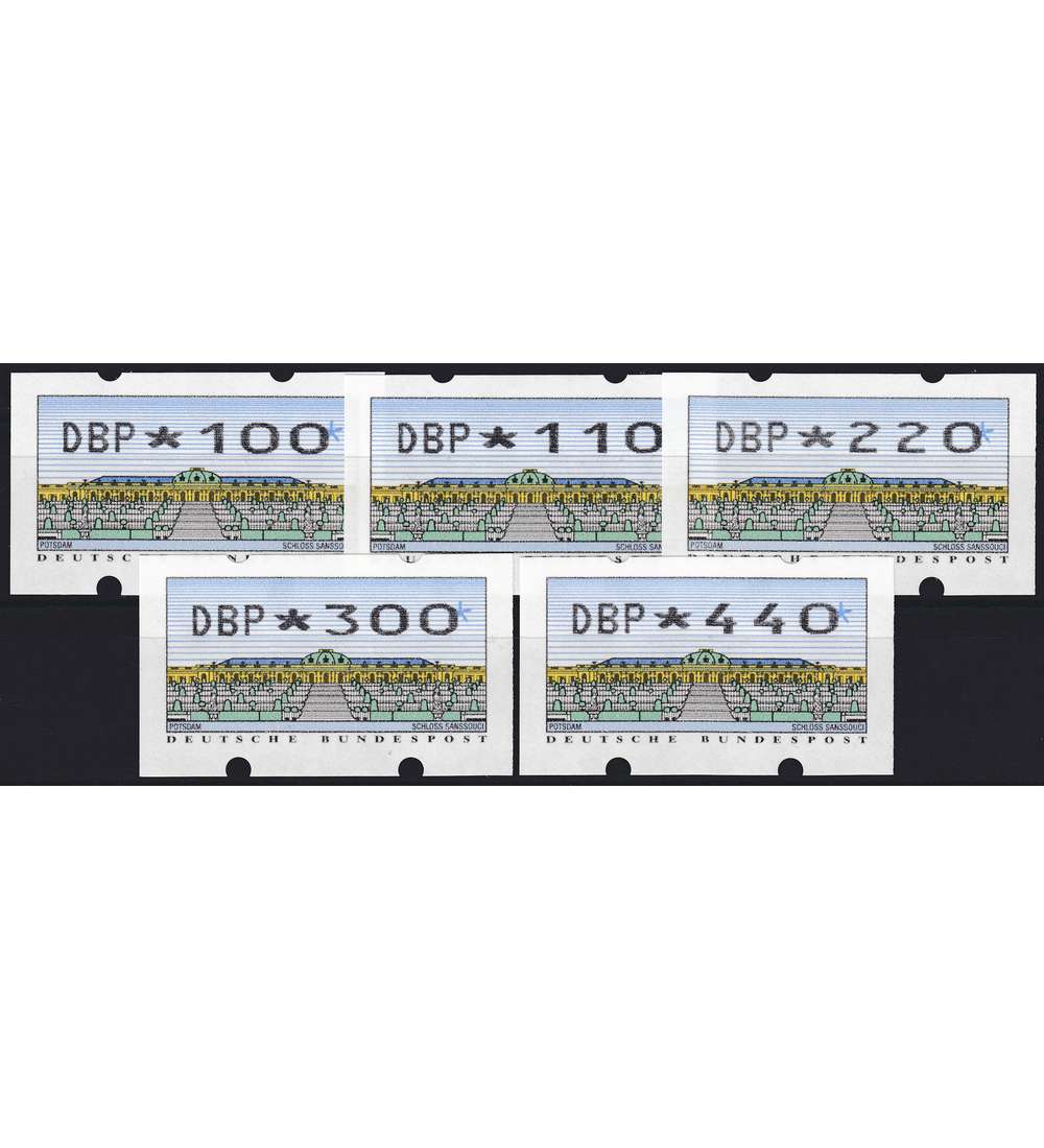 BRD ATM2.2.2 TS1 postfrisch ** 100/110/220/300/440 Pfg. Mettler mit Zhlnummer