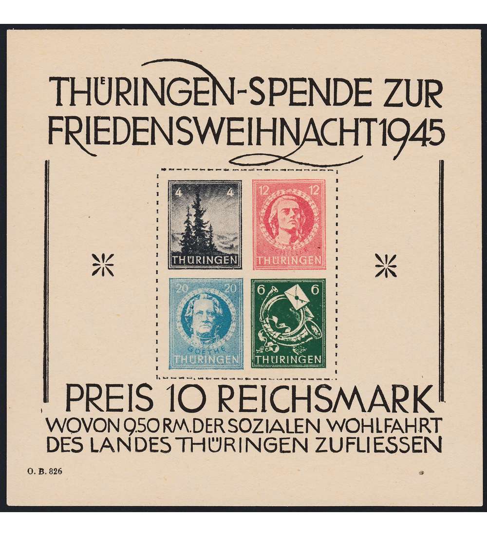 SBZ Block 2 postfrisch ** Weihnachten gro, kleine gummifreie Stelle