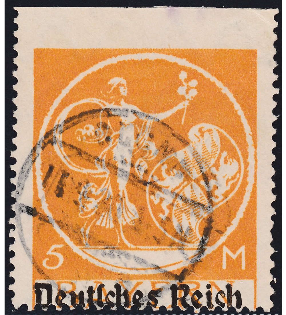 Deutsches Reich Nr. 136 gestempelt oben ungezhnt