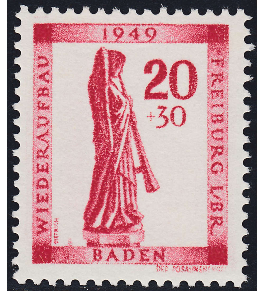 Frz. Zone Baden Nr. 40A I postfrisch ** Plattenfehler