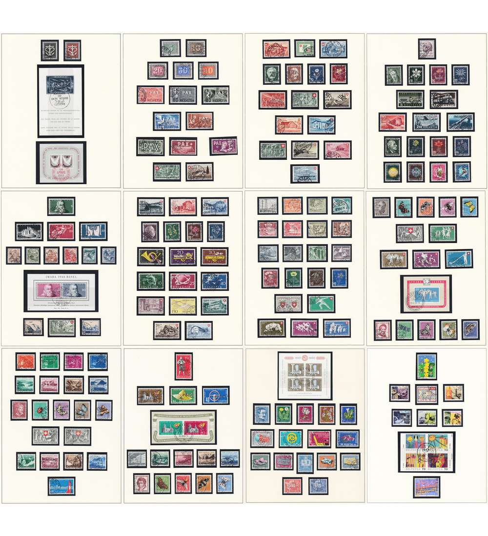 Schweiz 1945-2000 Sammlung gestempelt im Lindner-Vordruckalbum