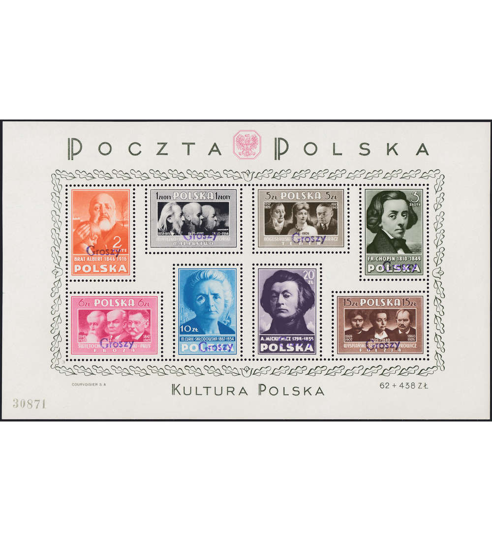 Polen Block 10A postfrisch ** geprft und signiert Polnische Kultur