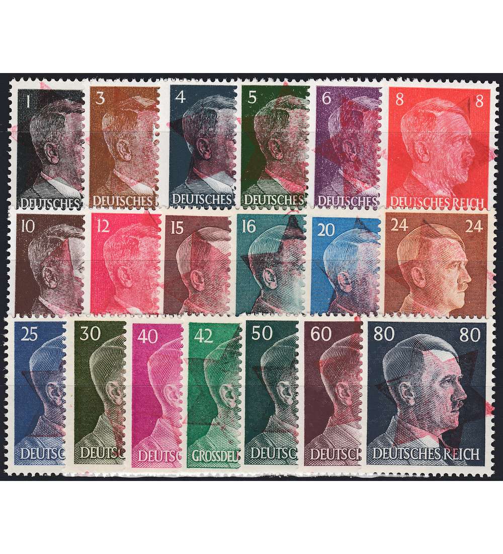 Deutsche Lokalausgabe Crimmitschau Nr. 1-19 postfrisch ** roter Handstempel Stern