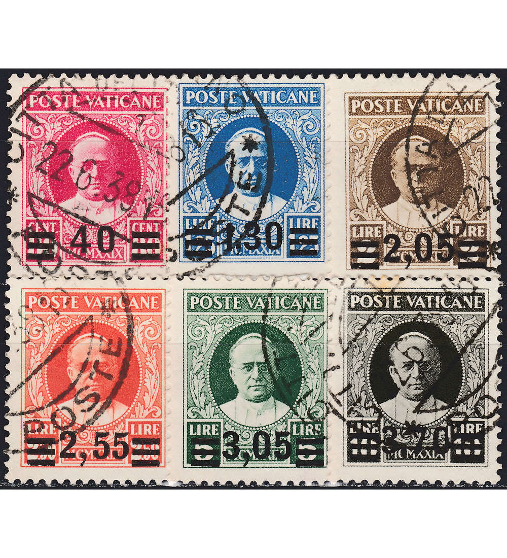 Vatikan Nr. 39 - 44 gestempelt Papst Pius XI Fotoattest Diena