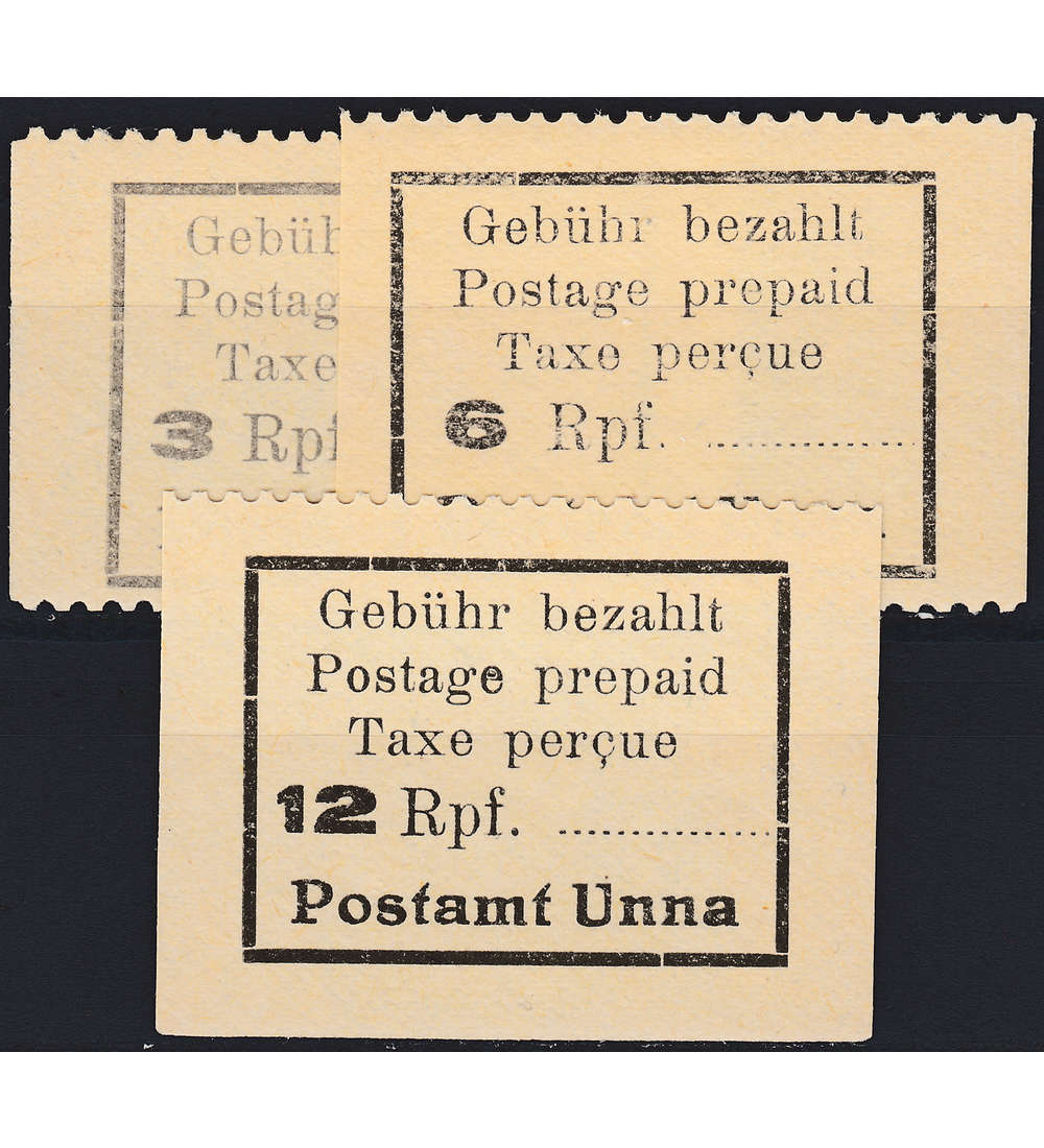 Dt. Lokalausgabe Unna Nr. 1-3 postfrisch