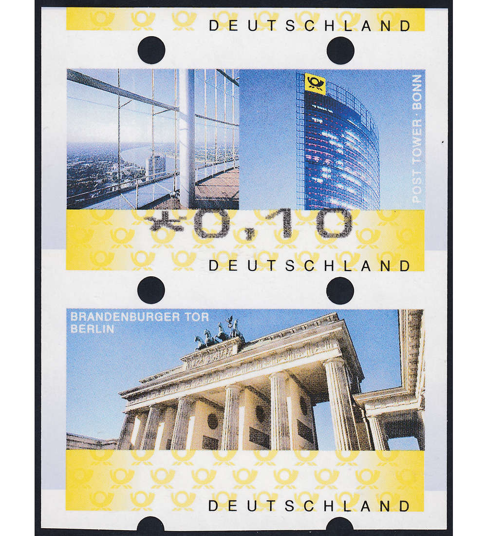 BRD Bund-ATM Abart postfrisch ** Posttower/Brandenburger Tor Paar