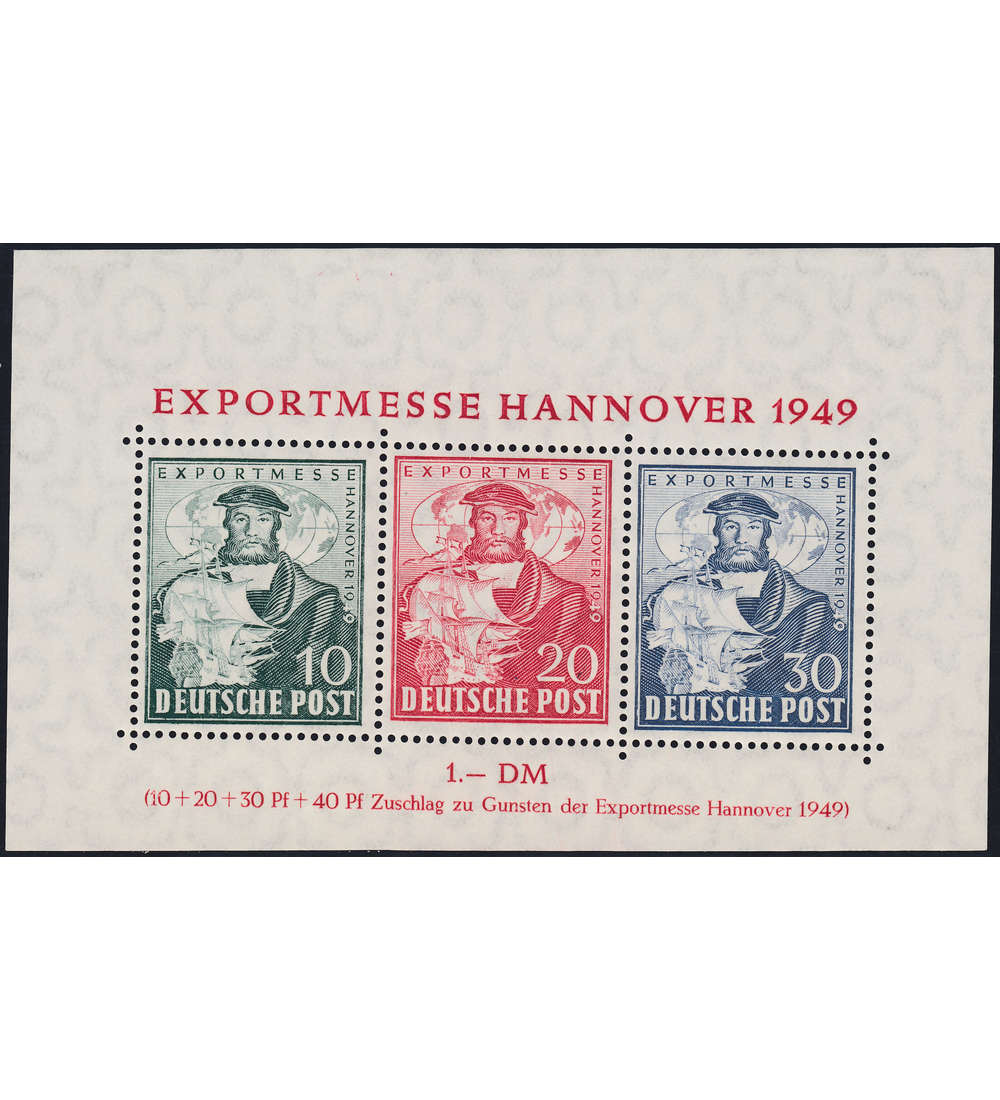 All. Besetzung Block 1 postfrisch Exportmesse berformat
