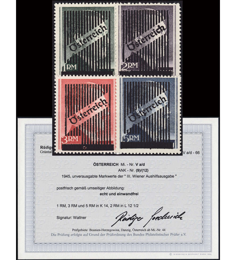 sterreich Nr. Va - Vd postfrisch ** III. Wiener Ausfilfsausgabe