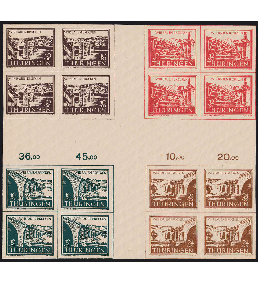 SBZ groes Herzstck postfrisch ** Wiederaufbau 1946