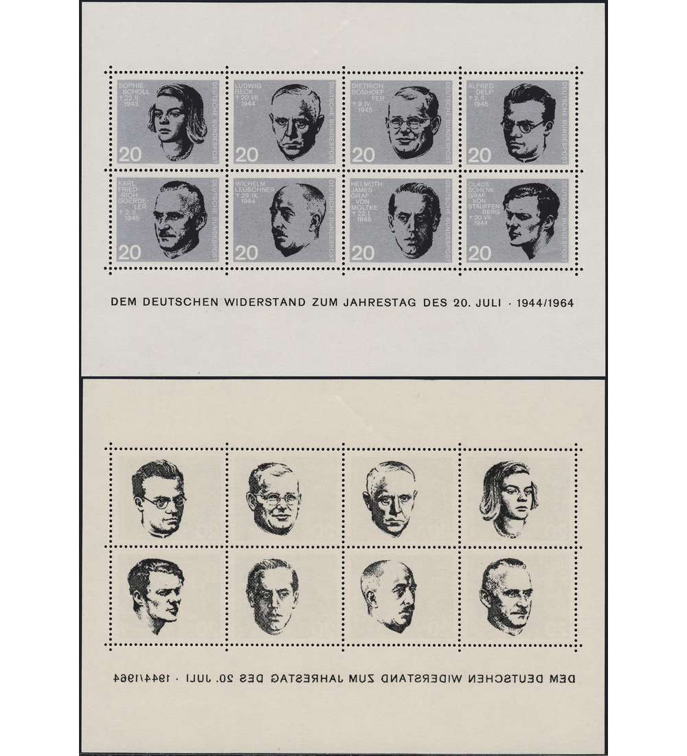 BRD Bund Block 3 postfrisch ** Druck schwarze Farbe auf Gummiseite