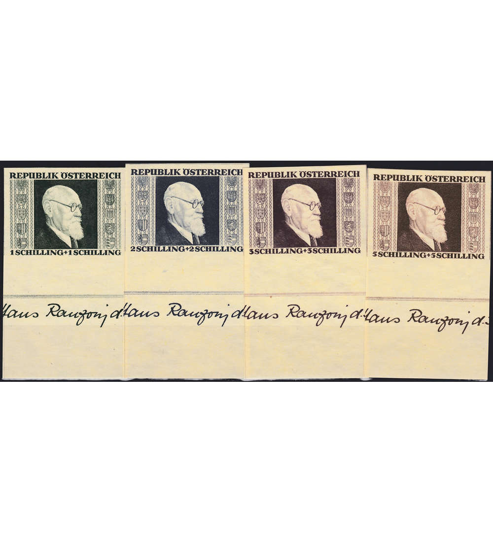 sterreich Nr. 772-775 B postfrisch ** Zierfeld vom Unterrand