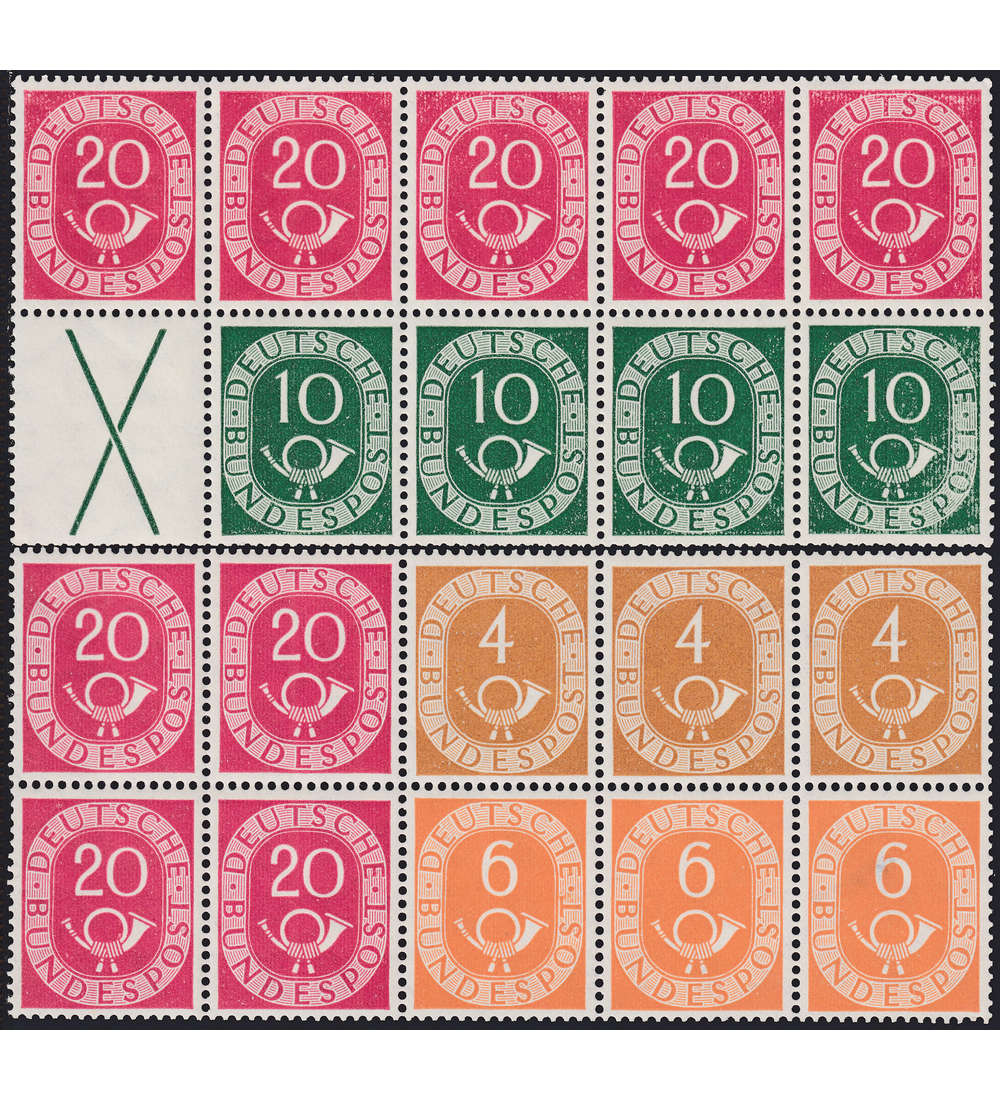 BRD Bund Heftchenblatt 1+2 postfrisch ** ohne Heftchenrand