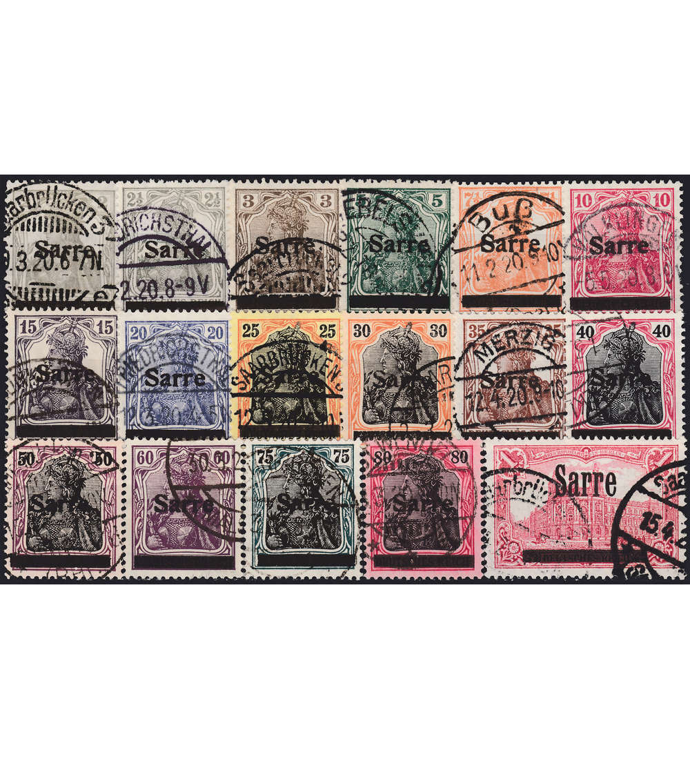 Saargebiet Nr. 1-17 gestempelt geprft und signiert