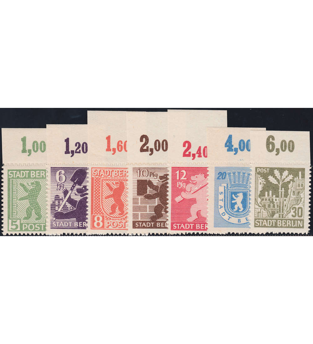 SBZ Nr. 1-7 B postfrisch ** mit Oberrand