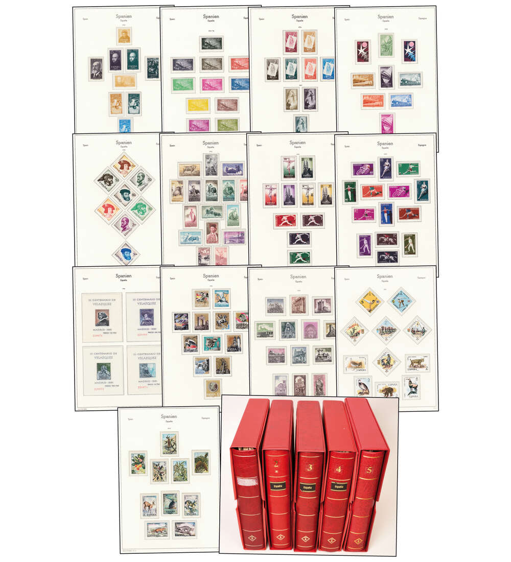 Spanien 1955-2012 postfrisch ** in 5 Leuchtturm-Alben