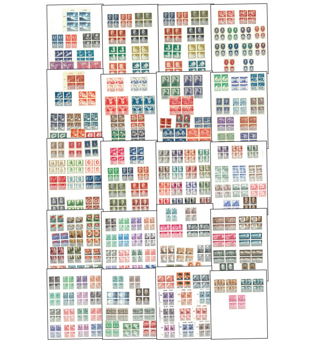 DDR 4er-Block Sammlung postfrisch ** 1949-1954