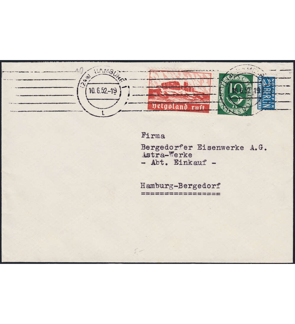 Helgoland - Vignette auf Bedarfsbrief