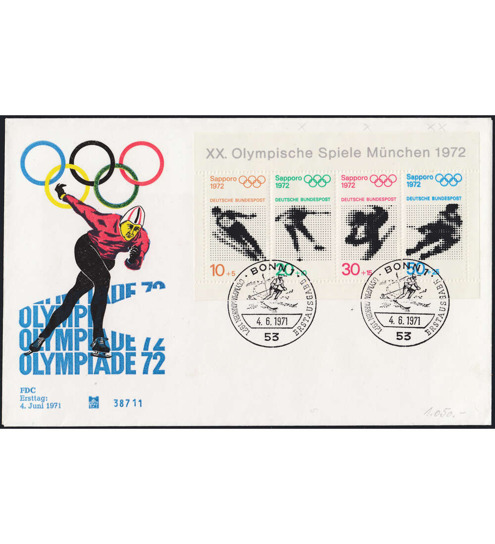 BRD Bund Doppel- und Dreifachdruck Block 6 postfrisch auf Ersttagsbrief