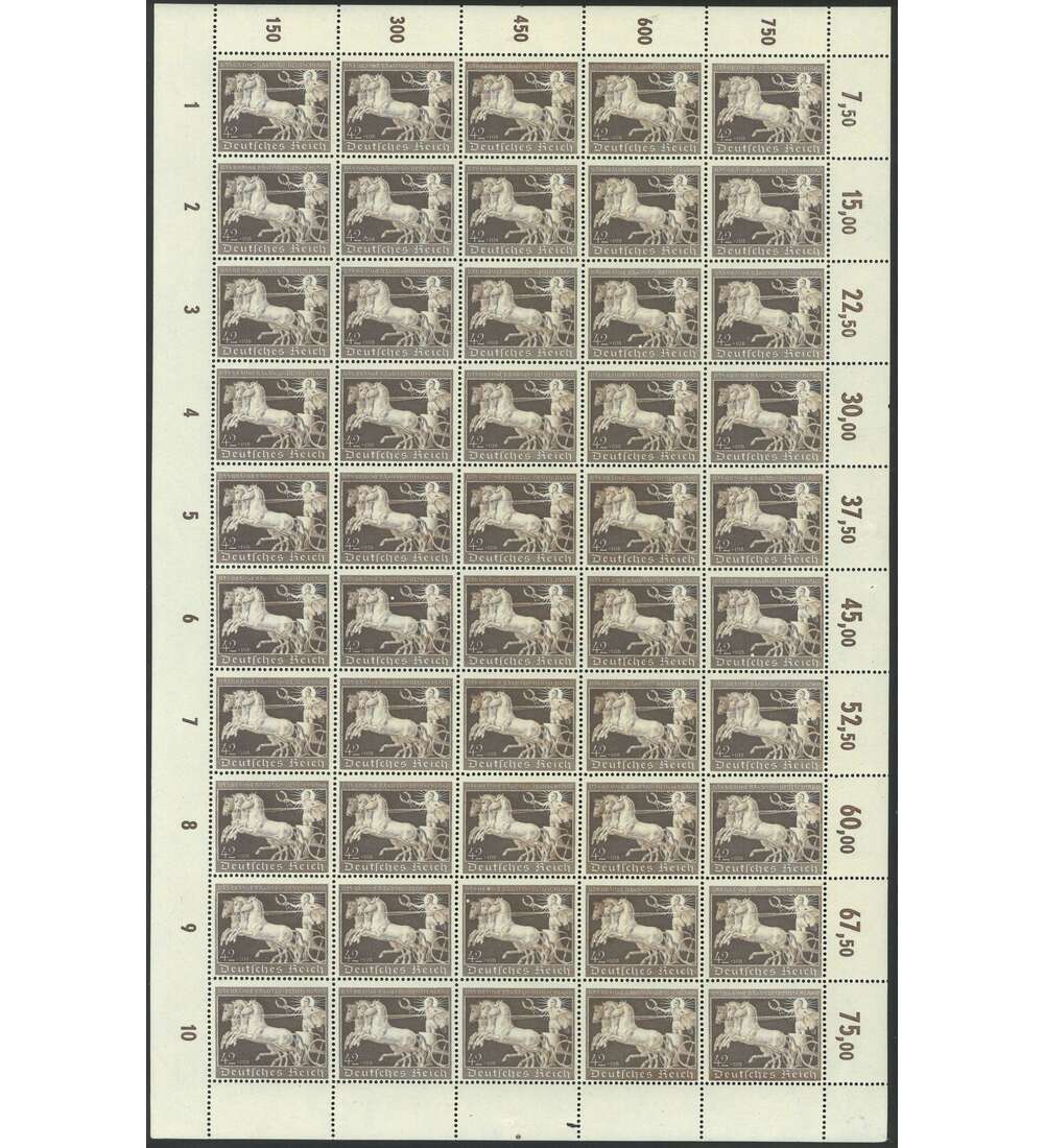 Deutsches Reich Braunes Band 1940 Nr. 747 postfrisch ** Originalbogen