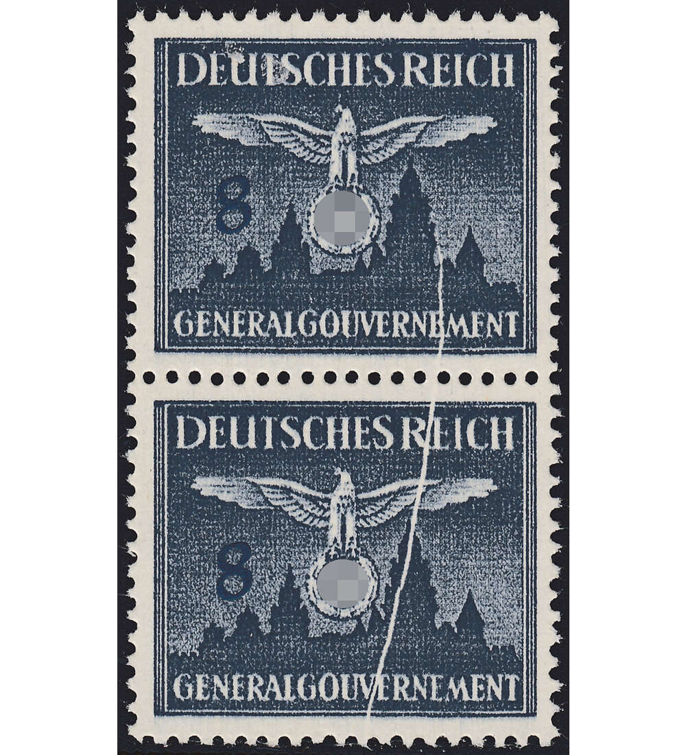 Generalgouvernement Nr. D 26 postfrisches Paar mit Quetschfalte