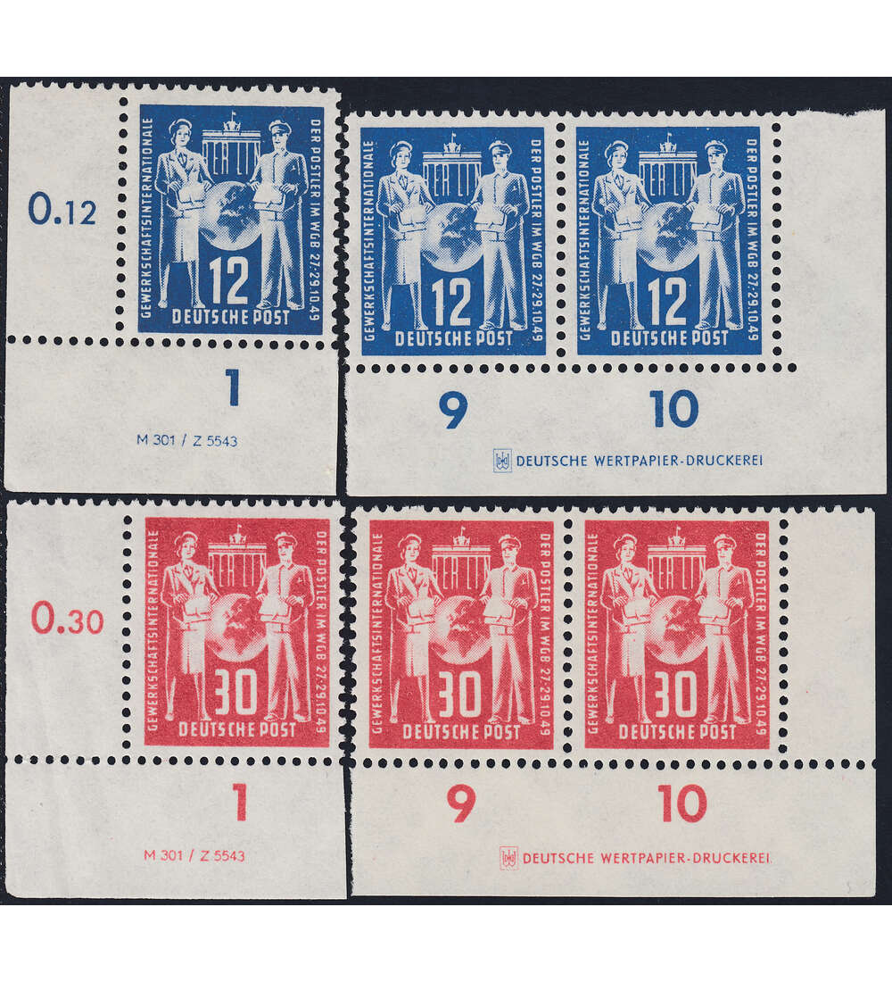 DDR Nr. 243-244 postfrisch Druckvermerk u. Druckereizeichen