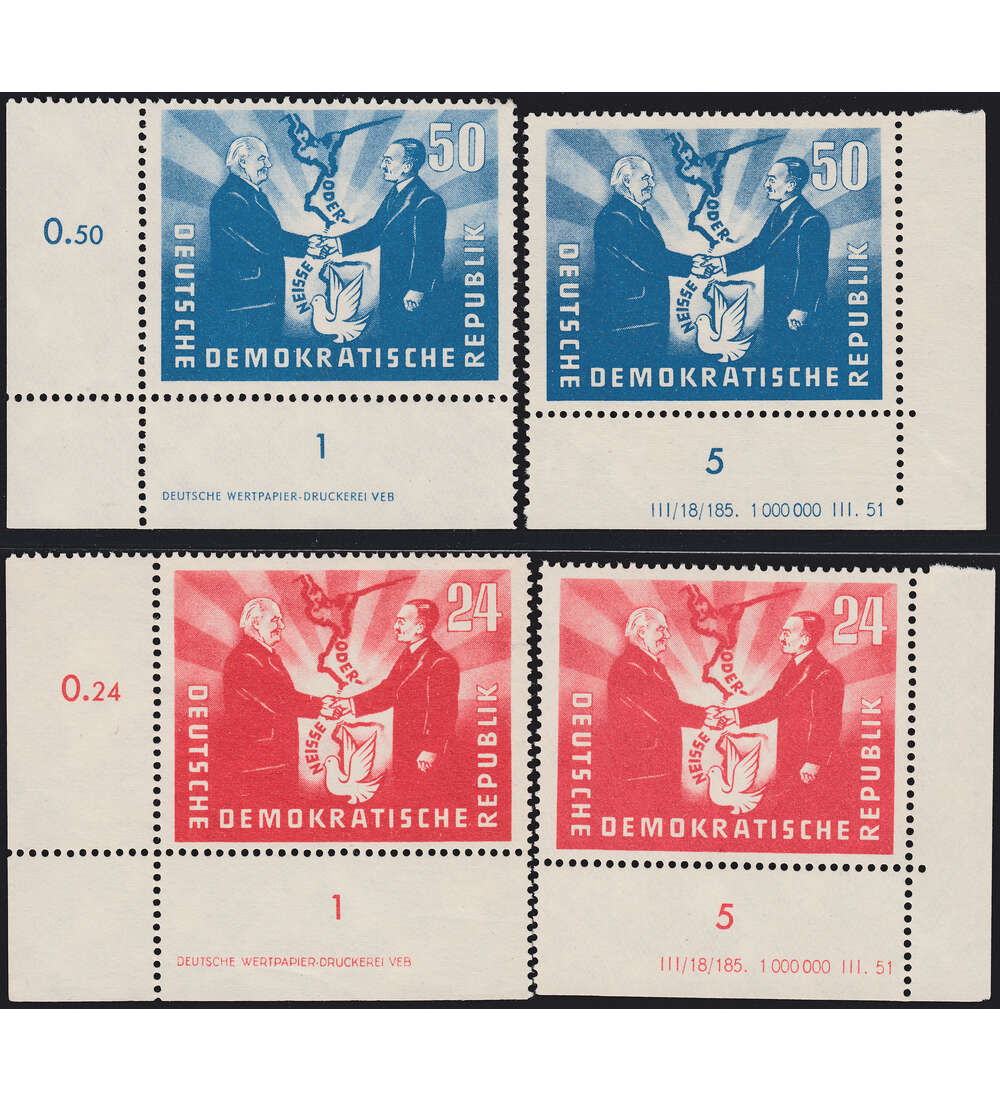 DDR Druckvermerk u. Druckerei- zeichen Nr. 284-285 postfrisch