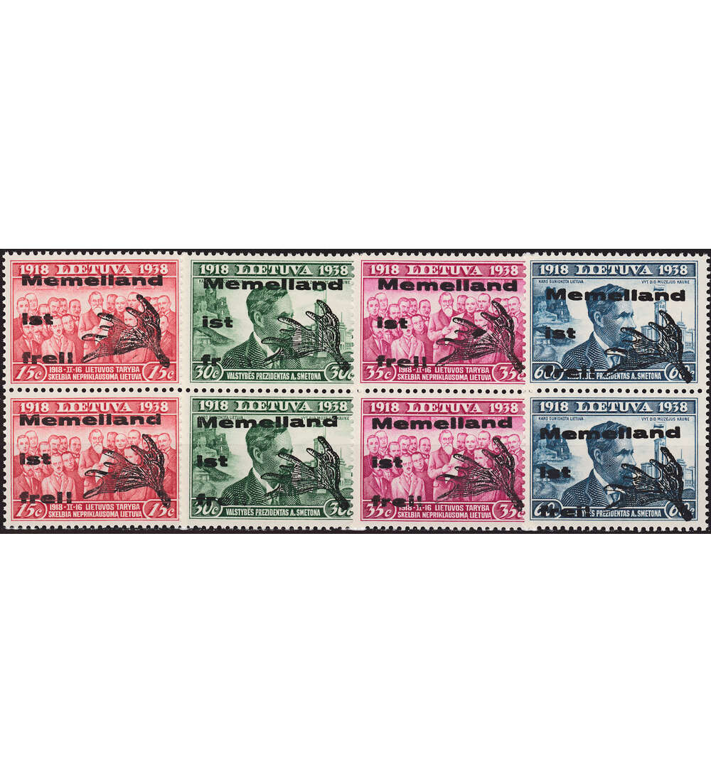 Memel - Paarsatz S 1 Nr. I - IV postfrisch mit Typ I und II
