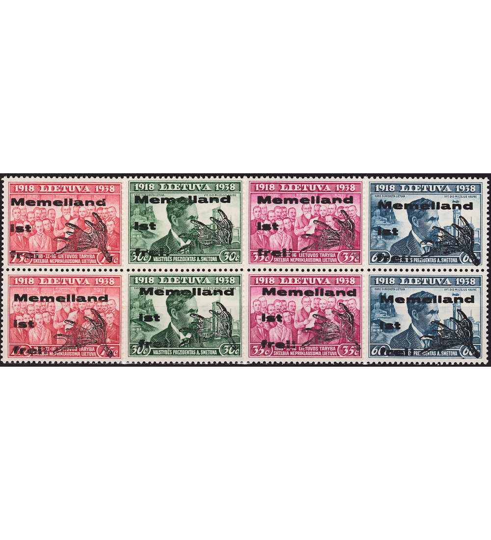 Memel - Paarsatz S 3 Nr. I - IV postfrisch mit Typ II und I