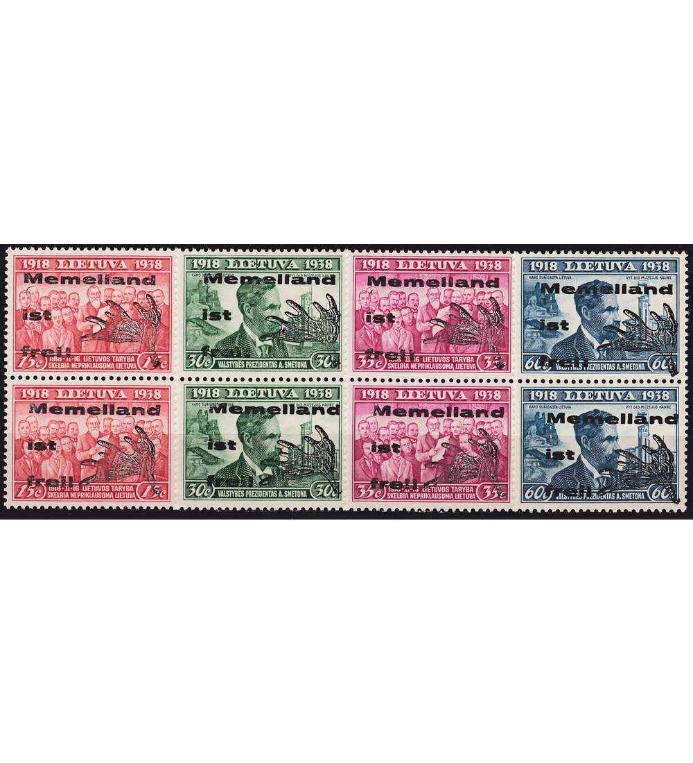 Memel - Paarsatz S 5 Nr. I - IV postfrisch mit Typ III und I