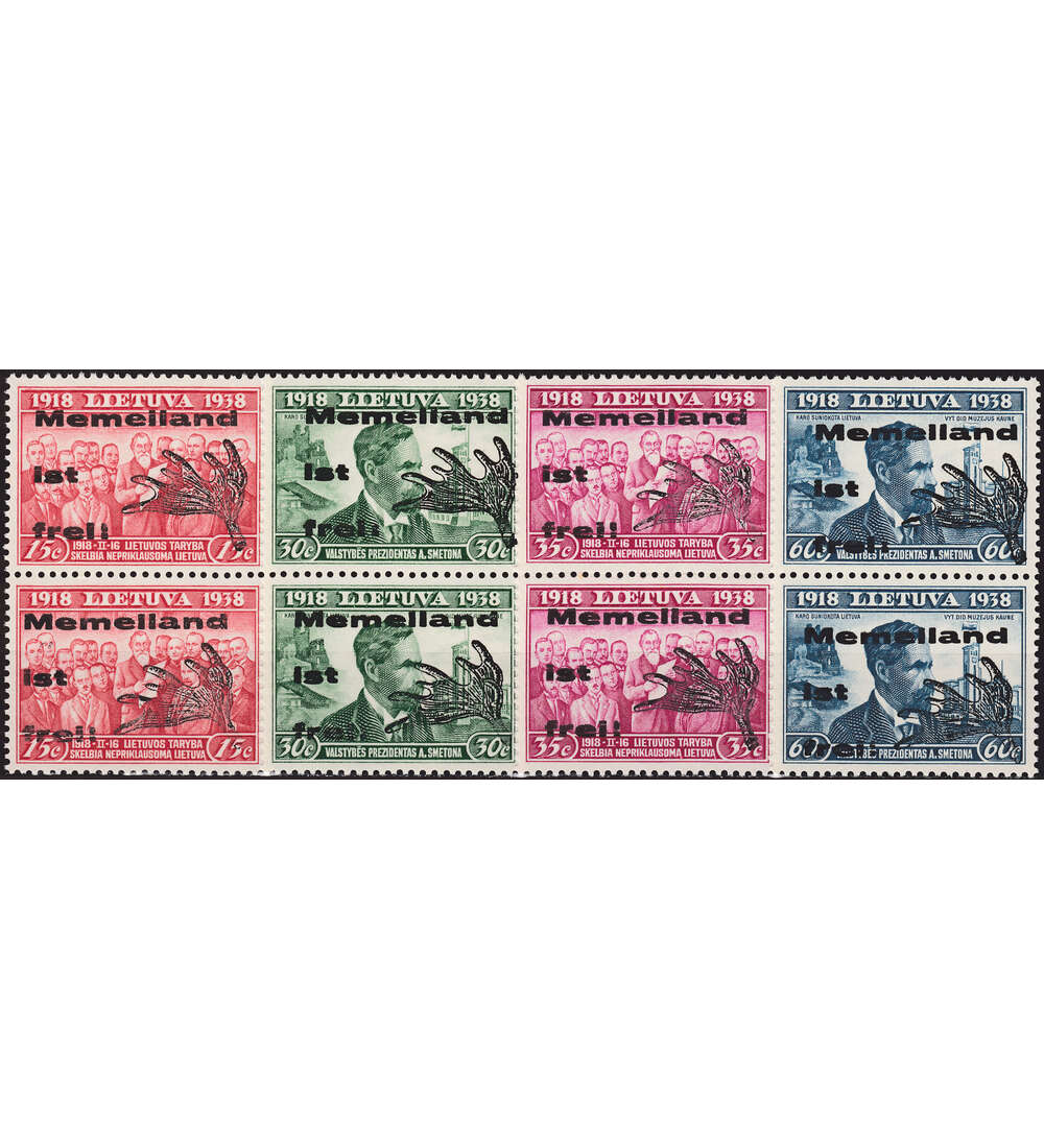 Memel - Paarsatz S 6 Nr. I - IV postfrisch mit Typ III und II