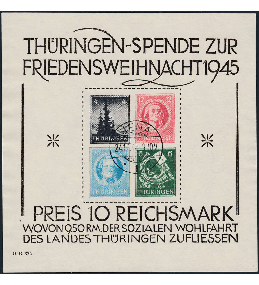 SBZ - Block 2x Groer Weihnachtsblock gestempelt