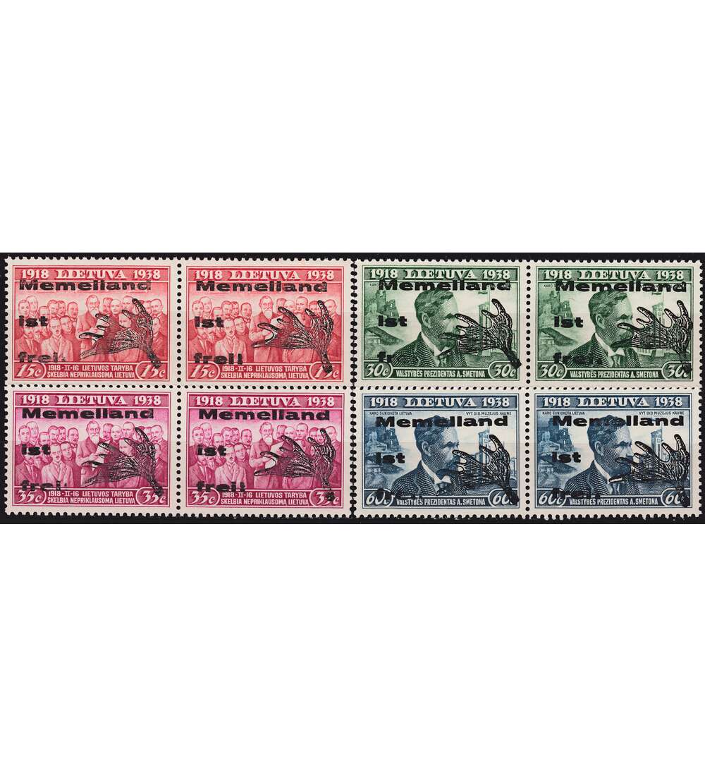 Memelland Nr. I - IV als postfrisches Typenpaar (W 4) Typ II / III