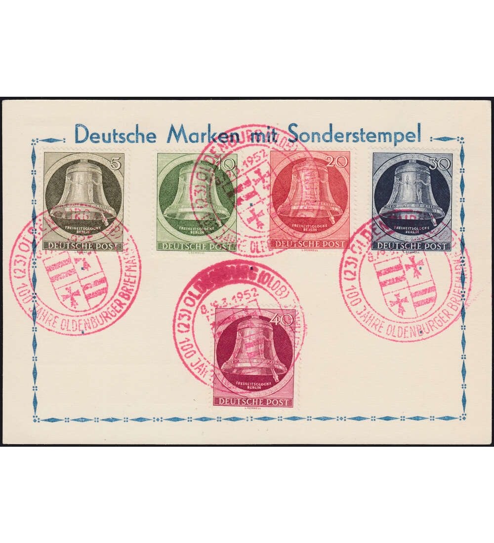 Berlin Glocke rechts Nr. 82 - 86 auf Sonderbeleg