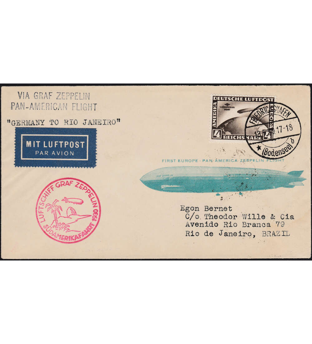 Deutsches Reich Nr. 439 auf Zeppelin - Luftpostbrief