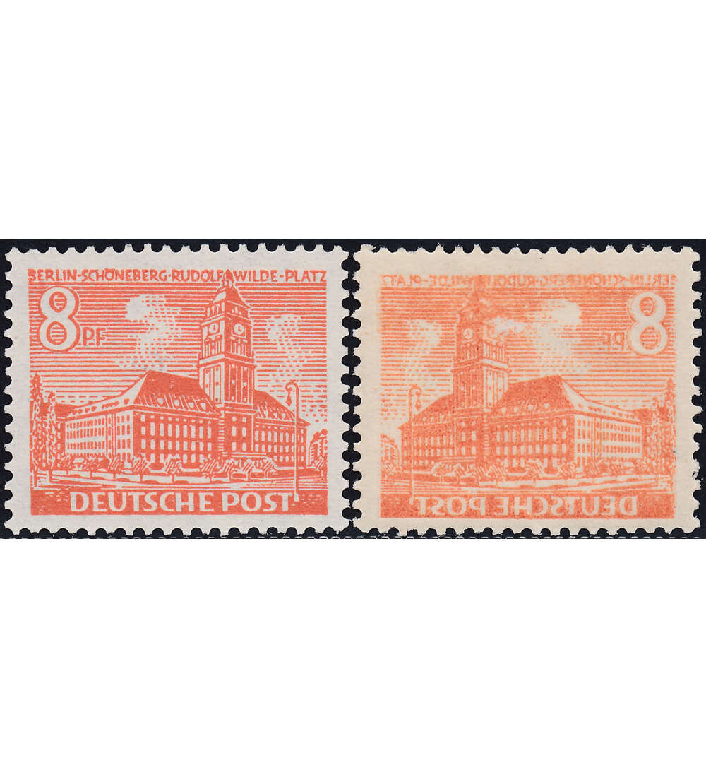 Berlin Nr. 46  Abklatsch auf der Gummierungsseite