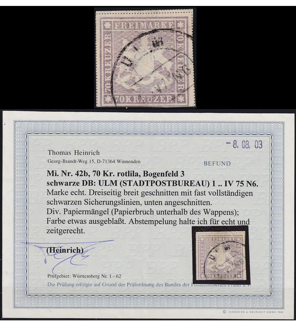 Wrttemberg Nr. 42 gestempelt