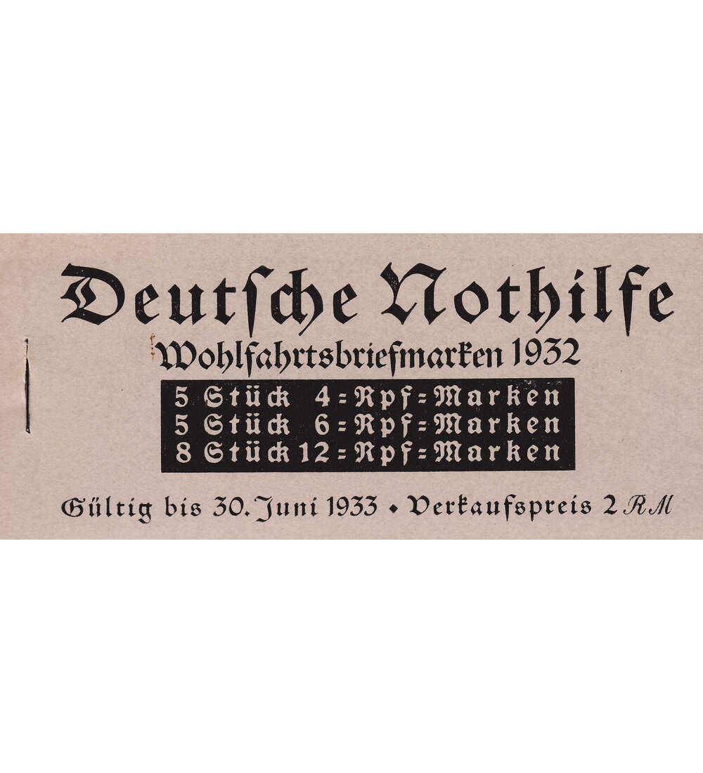 Dt. Reich Markenheftchen Nr. 31  Nothilfe 1932 