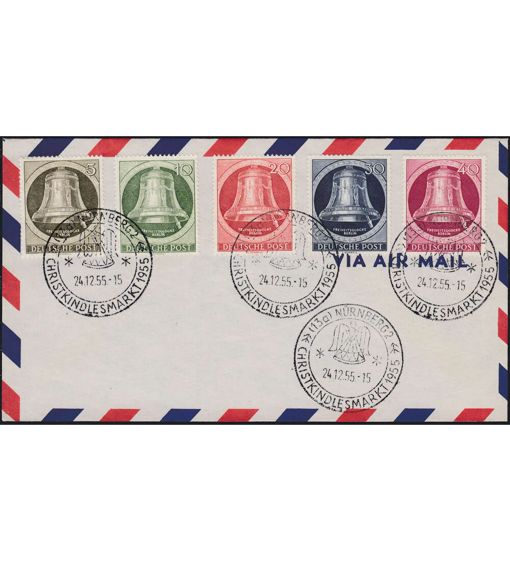 Berlin Nr. 82 - 86 gestempelt auf dekorativem Umschlag