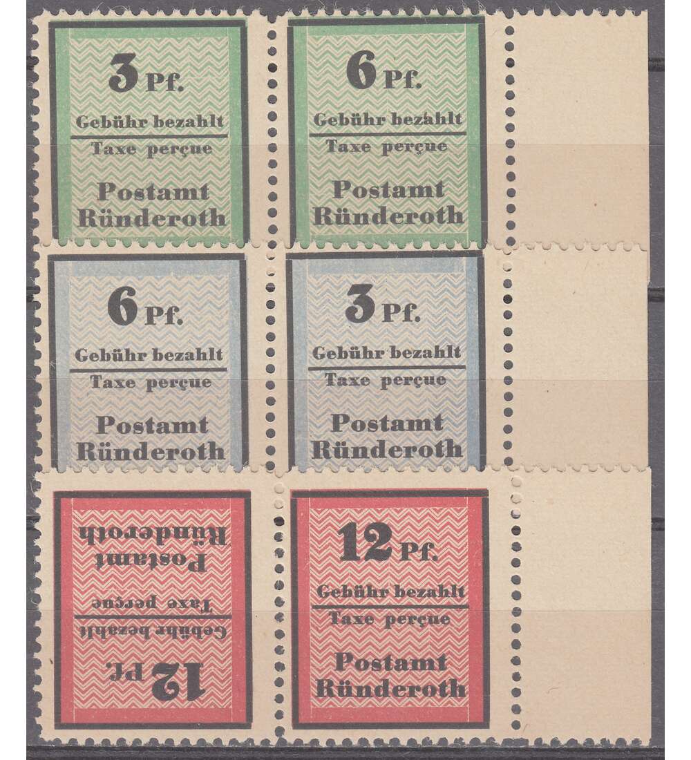 R�nderoth - Zusammendrucke postfrisch ** Nr. I-III