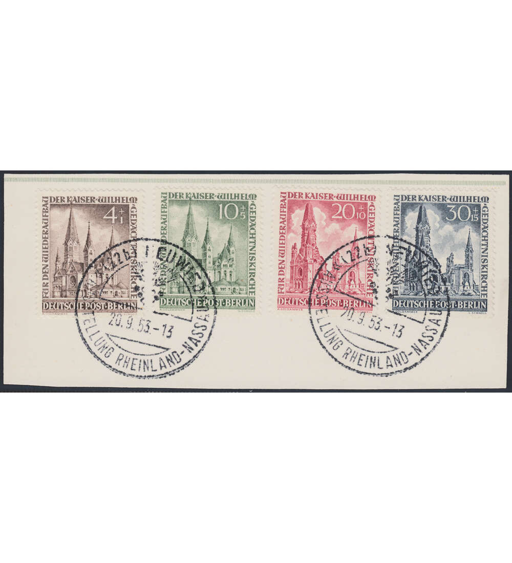 Berlin Nr. 106-109 gestempelt auf Briefabschnitt gepr�ft