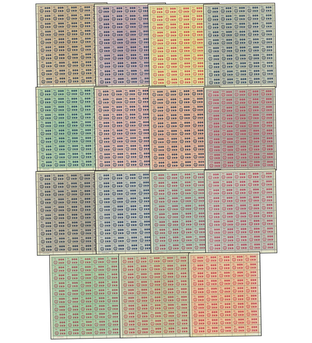 DDR Laufkontrollzettel des ZKD 1963 (C 1-15) postfrisch Bogensatz