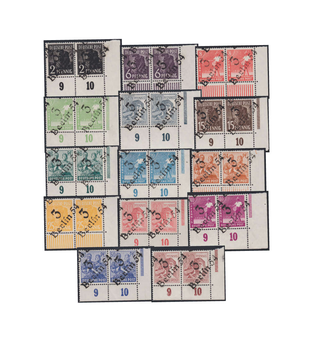 SBZ Nr. 166-181 ohne 179-181 postfr. Paarsatz Ecke unten rechts
