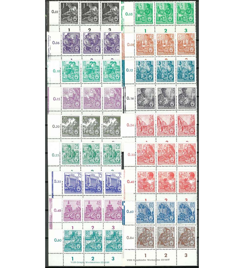DDR - Druckvermerke Nr. 405-422 postfrisch **