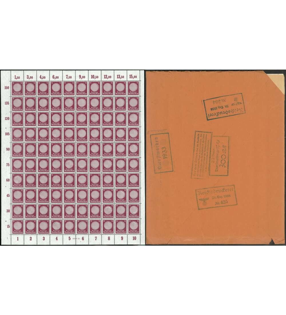 Dt. Reich Nr. 139 postfrisch ungeffnete Bogentasche
