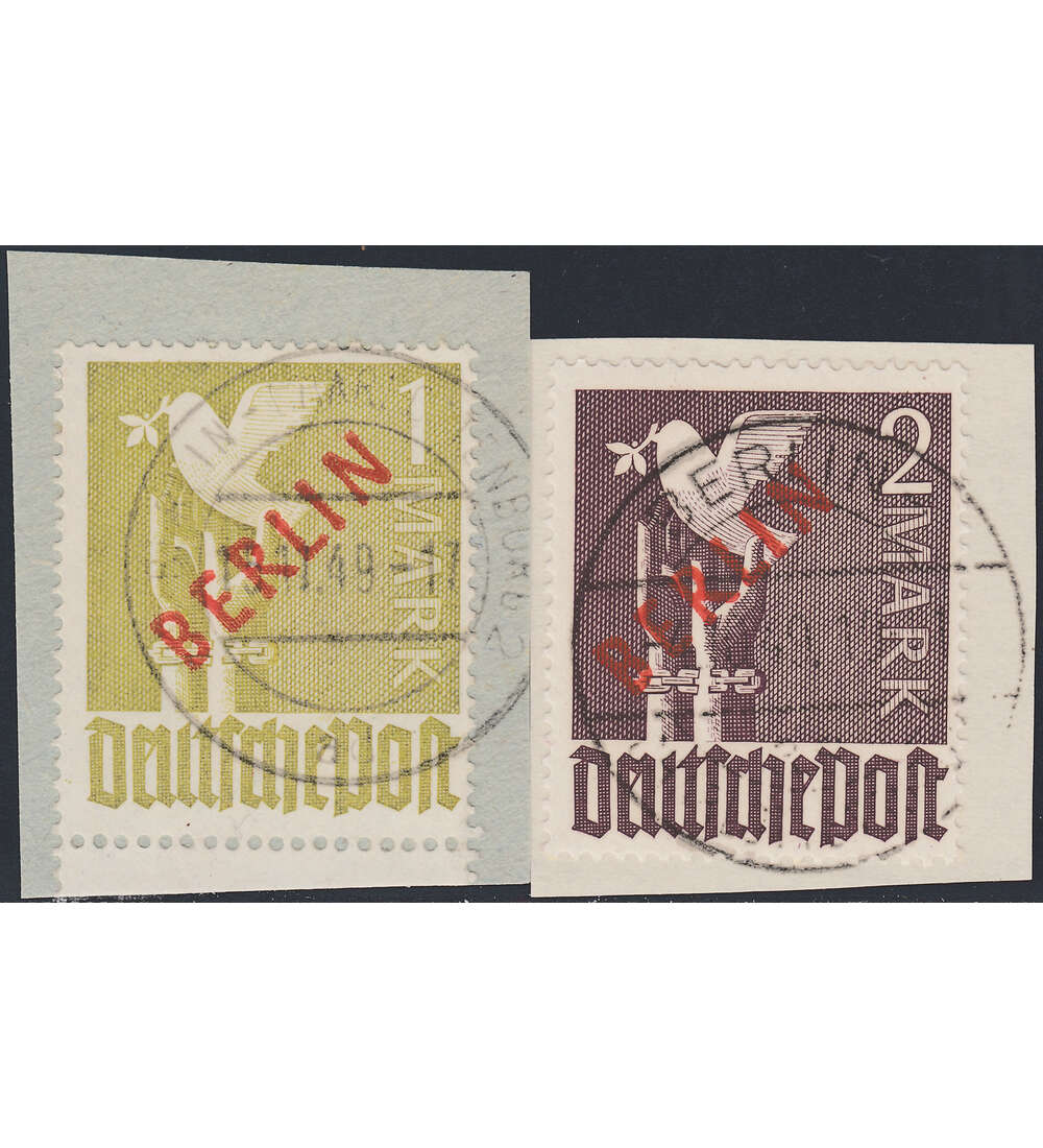 Berlin Nr. 33-34 Rotaufdrucke gestempelt