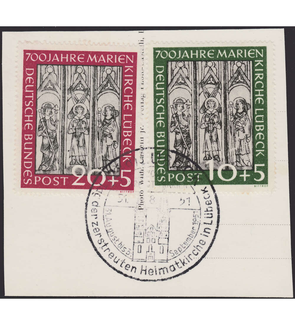 BRD Bund Nr. 139-140 auf Stempelabschnitt