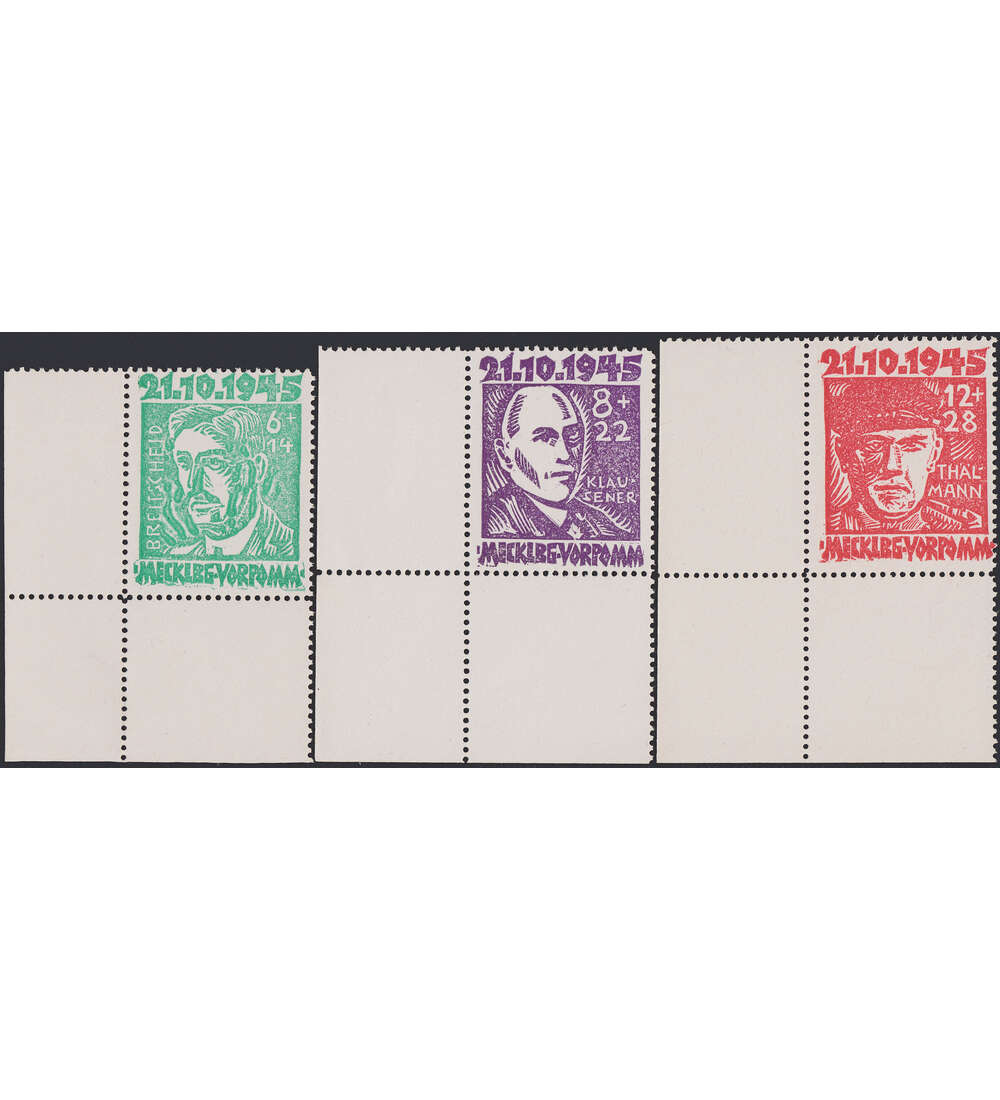 SBZ Nr. 20-22 postfrisch ** linke untere Bogenecke