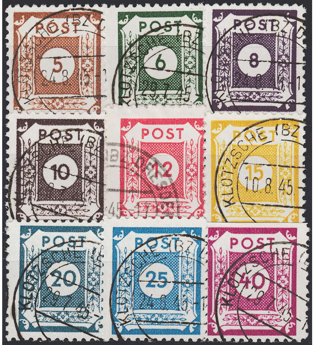 SBZ Ziffern Nr. 42-50 F gestempelt geprft