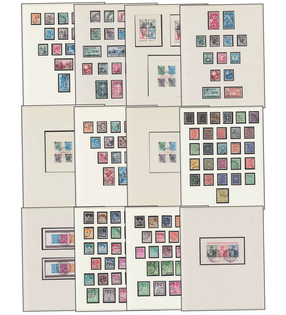 Deutsche Zonen 1945 - 1949 Westzonen gestempelt